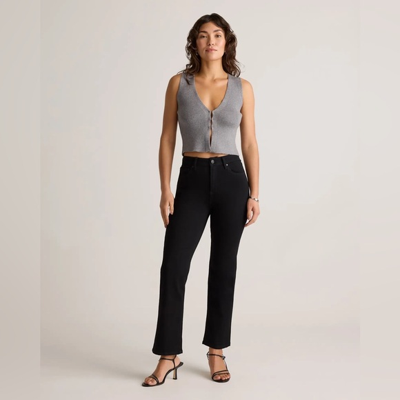 Quince Denim - NWT Quince Black Bella Stretch Straight Jeans Size 29